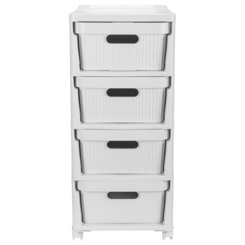 Комод пластм. "Velvet" 4 ящика выс.690мм, шир.300мм, гл.385мм Светло-серый 435218838 ("Бытпласт") *1 Комод пластм. "Velvet" 4 ящика выс.690мм, шир.300мм, гл.385мм Светло-серый 435218838 ("Бытпласт") *1