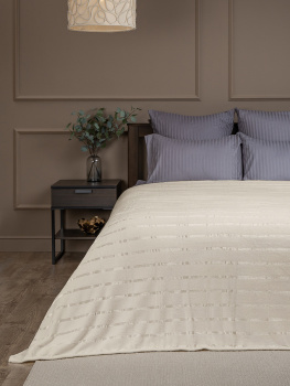 Плед 150*200см фланель однотонный страйп молочный TF MFS ML1 1520 11-0604 Absolute *1