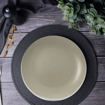 Тарелка керамич. "Domenik" "Scandy Olive" мелкая d24см DMD111 *6/24