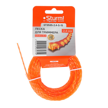 Леска Sturm!, 15 м, 2.4 мм, квадрат крученый