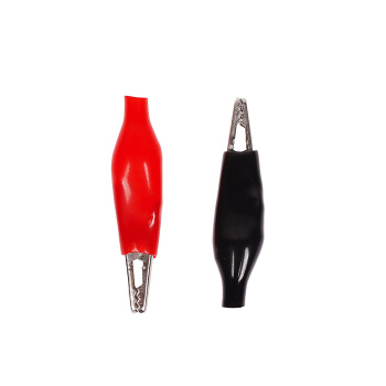 Зажим "крокодил" ЗКИ 3А 40мм в изоляции красн/черн (2шт) TDM SQ0541-0025 *1/10