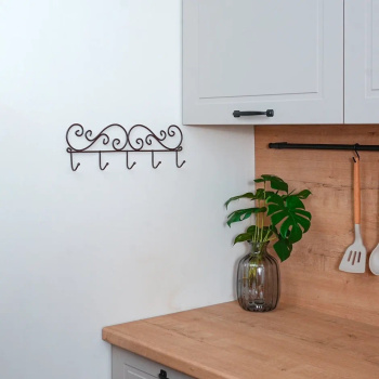 Вешалка настенная "Кружева 5" шир.402мм 5крючков Коричневый ВН 276 КОР ("ЗМИ")*1/10 Вешалка настенная "Кружева 5" шир.402мм 5крючков Коричневый ВН 276 КОР ("ЗМИ")*1/10