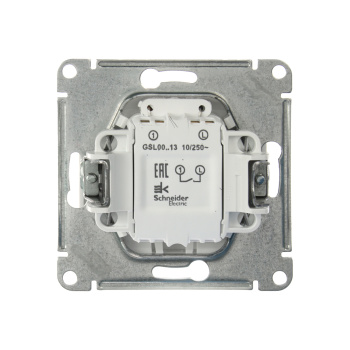 Механизм выключателя "Glossa" 1-кл. белый с подсветкой GSL000113 *1/20