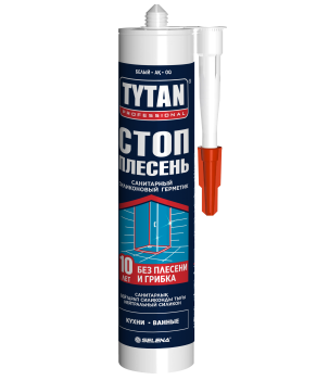 Герметик санитарный 280 мл TYTAN Стоп плесень, силиконовый, нейтральный, белый