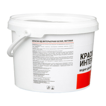 Краска акриловая 2.5 кг для стен и потолков Первая Цена, белая база А, матовая