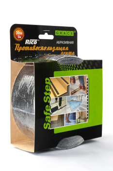Противоскользящая лента абразивная 0,8мм*50мм*15м черная "Rico" *1