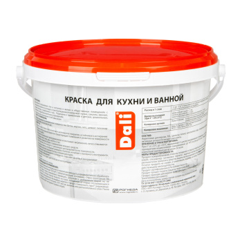 Краска акриловая 2.5 л для кухни и ванной DALI, белая база А, матовая, влагостойкая