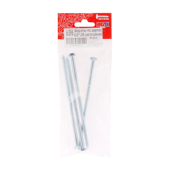 Шурупы по дереву BROZEX  6,0*140 шестигранник (4шт) *10/100