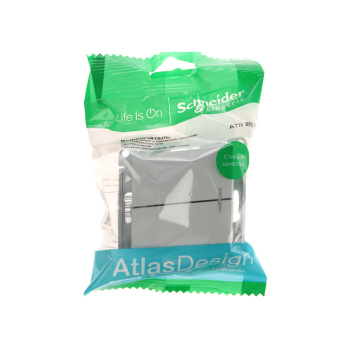 Механизм выключателя "ATLAS DESIGN" 2-кл. алюминий с подсв. (сх.5а) 10АХ SchE ATN000353 *1/10