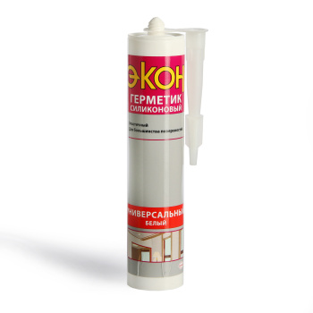 Герметик универсальный 280 мл ЭКОН, силиконовый, белый