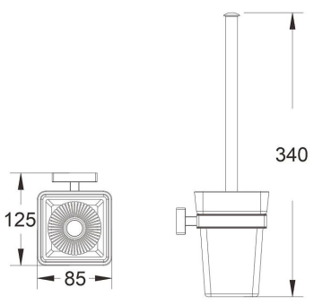 Ерш для туалета настенный белый, 125х85х34 мм. , Shevanik SG5600C  *1/20