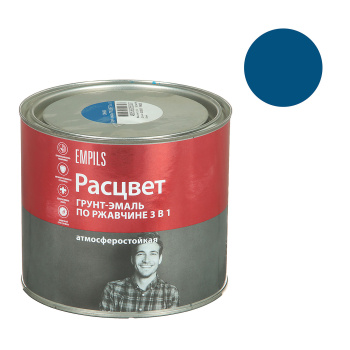 Грунт-эмаль 1.9 кг по ржавчине Расцвет, синяя