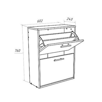 Обувница 600*240*760, 2 секции Дуб золотой *1 Обувница 600*240*760, 2 секции Дуб золотой *1
